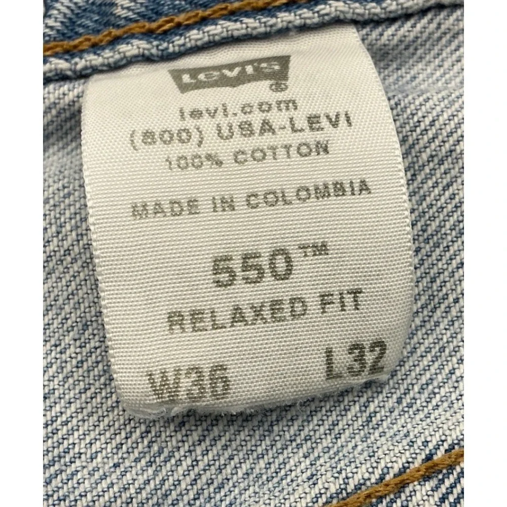 Levi's Y2K 550 Relaxed Fit Tapered Leg Light Wash Denim Jeans Mens 36x32